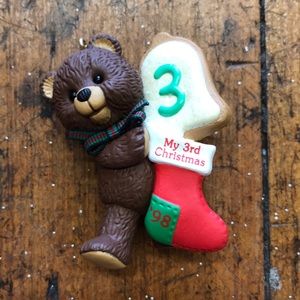 Hallmark ornament teddy bear 3rd Christmas